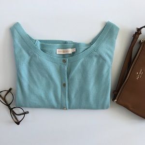 Tory Burch cashmere cardigan, XL, light blue